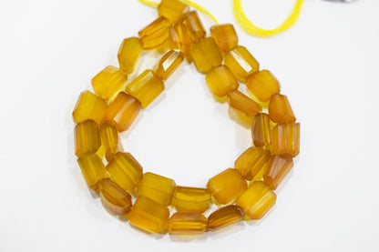 Yellow Chalcedony Laser Beads , Sold By Strand , 9x11 - 11x13 mm , 16", 32111