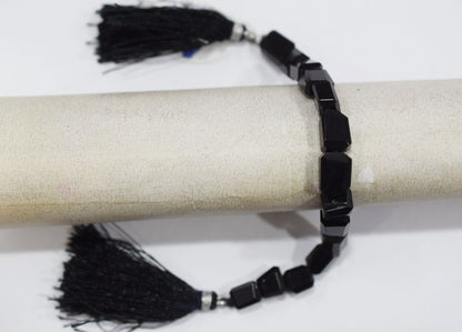 Black Onyx Laser Cut Nuggets Shape Beads ,  Sold By Strand , 7x9 - 9x10 mm , 5.50" , 32115