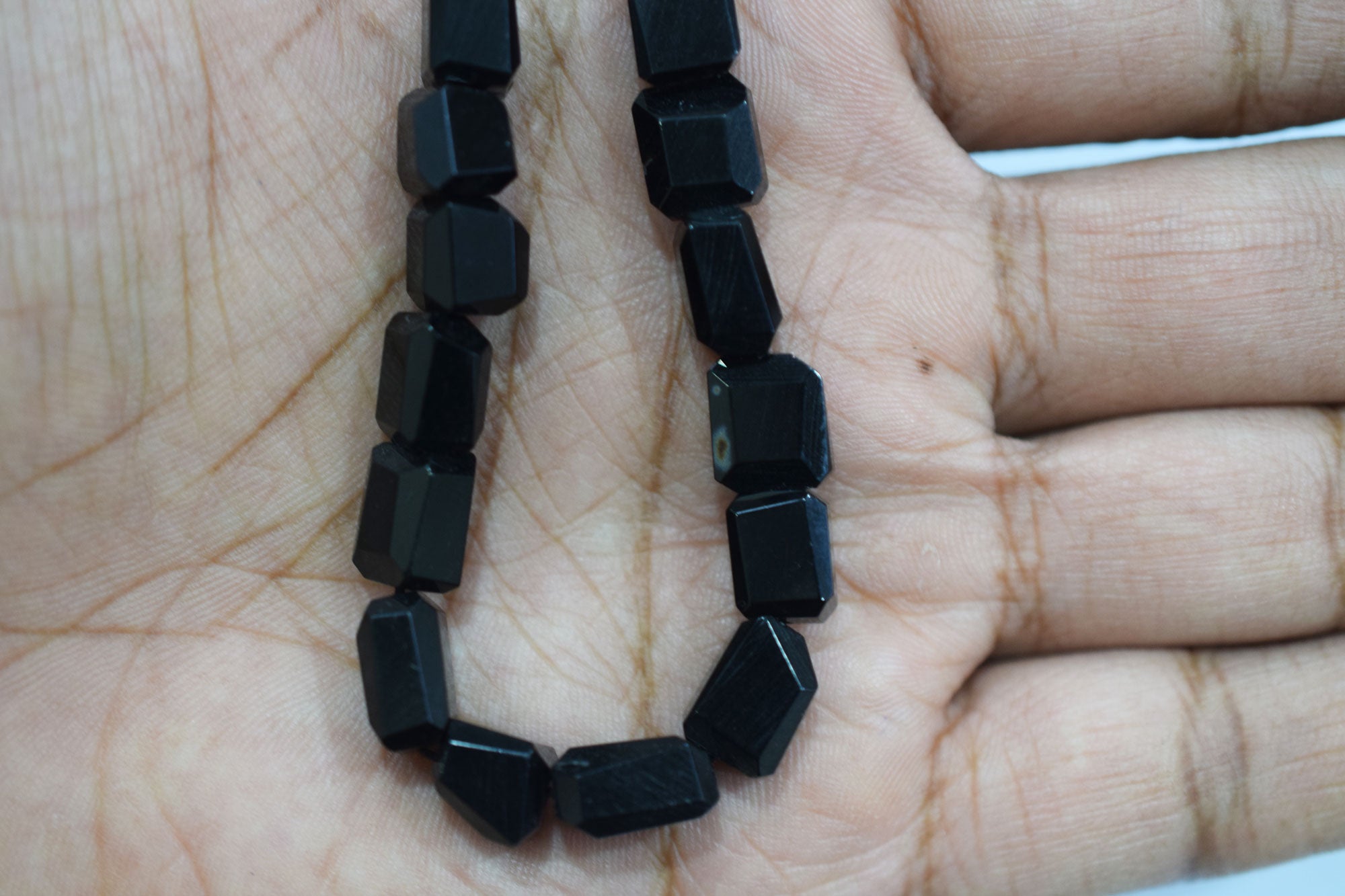 Black Onyx Laser Cut Nuggets Shape Beads ,  Sold By Strand , 7x9 - 9x10 mm , 5.50" , 32115