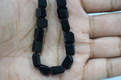 Black Onyx Laser Cut Nuggets Shape Beads ,  Sold By Strand , 7x9 - 9x10 mm , 5.50" , 32115