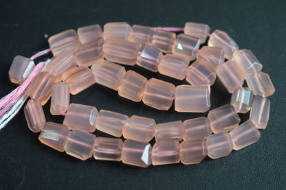 Rose Pink Chalcedony Laser Beads , Sold By Strand , 8x9 - 8.50x11.50 mm, 16", 32125