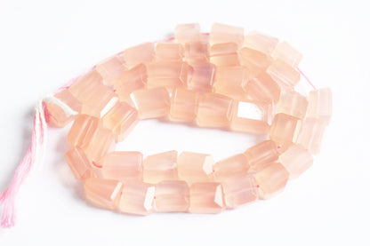 Rose Pink Chalcedony Laser Beads , Sold By Strand , 8x9 - 8.50x11.50 mm, 16", 32125