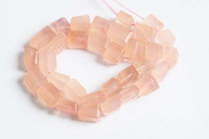 Rose Pink Chalcedony Laser Beads , Sold By Strand , 8x9 - 8.50x11.50 mm, 16", 32125