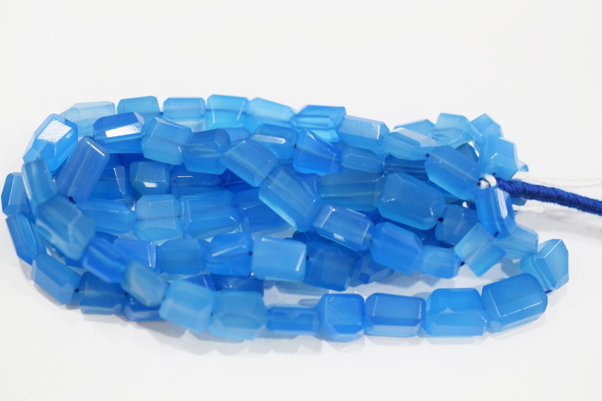 Blue Chalcedony Laser Beads, Sold By Strand , 7x8 - 9x12 mm , 16", 32136