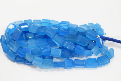 Blue Chalcedony Laser Beads, Sold By Strand , 7x8 - 9x12 mm , 16", 32136