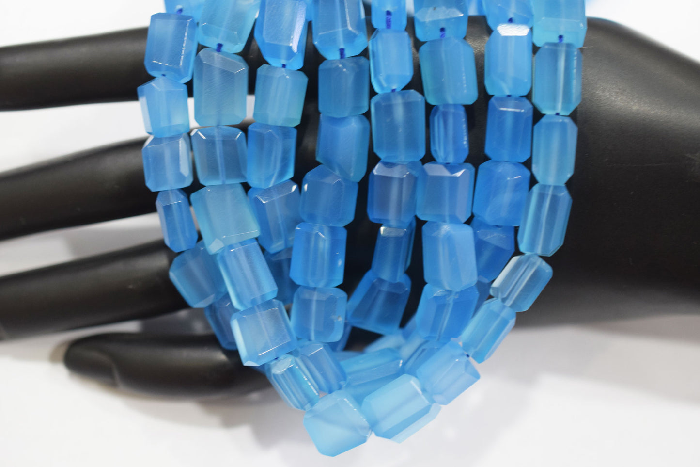 Blue Chalcedony Laser Beads, Sold By Strand , 7x8 - 8x12 mm , 16" , 32138
