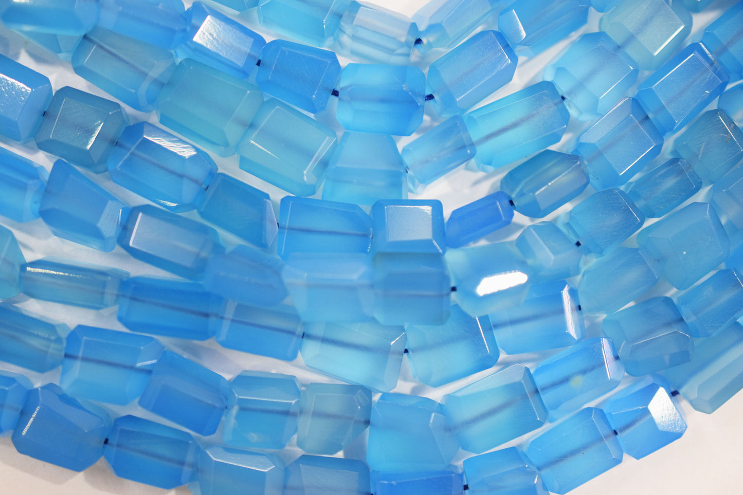Blue Chalcedony Laser Beads, Sold By Strand , 7x8 - 8x12 mm , 16" , 32138