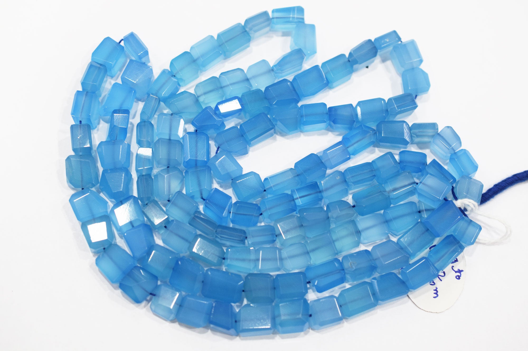 Blue Chalcedony Laser Beads, Sold By Strand , 9x9 - 10x12 mm , 16" , 32139