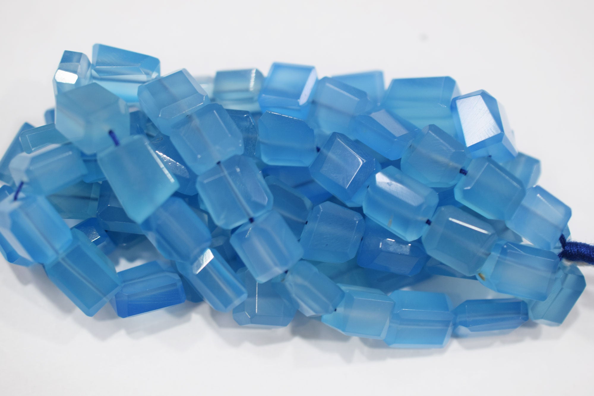 Blue Chalcedony Laser Beads, Sold By Strand , 8x9 - 10x13 mm , 16" , 32140