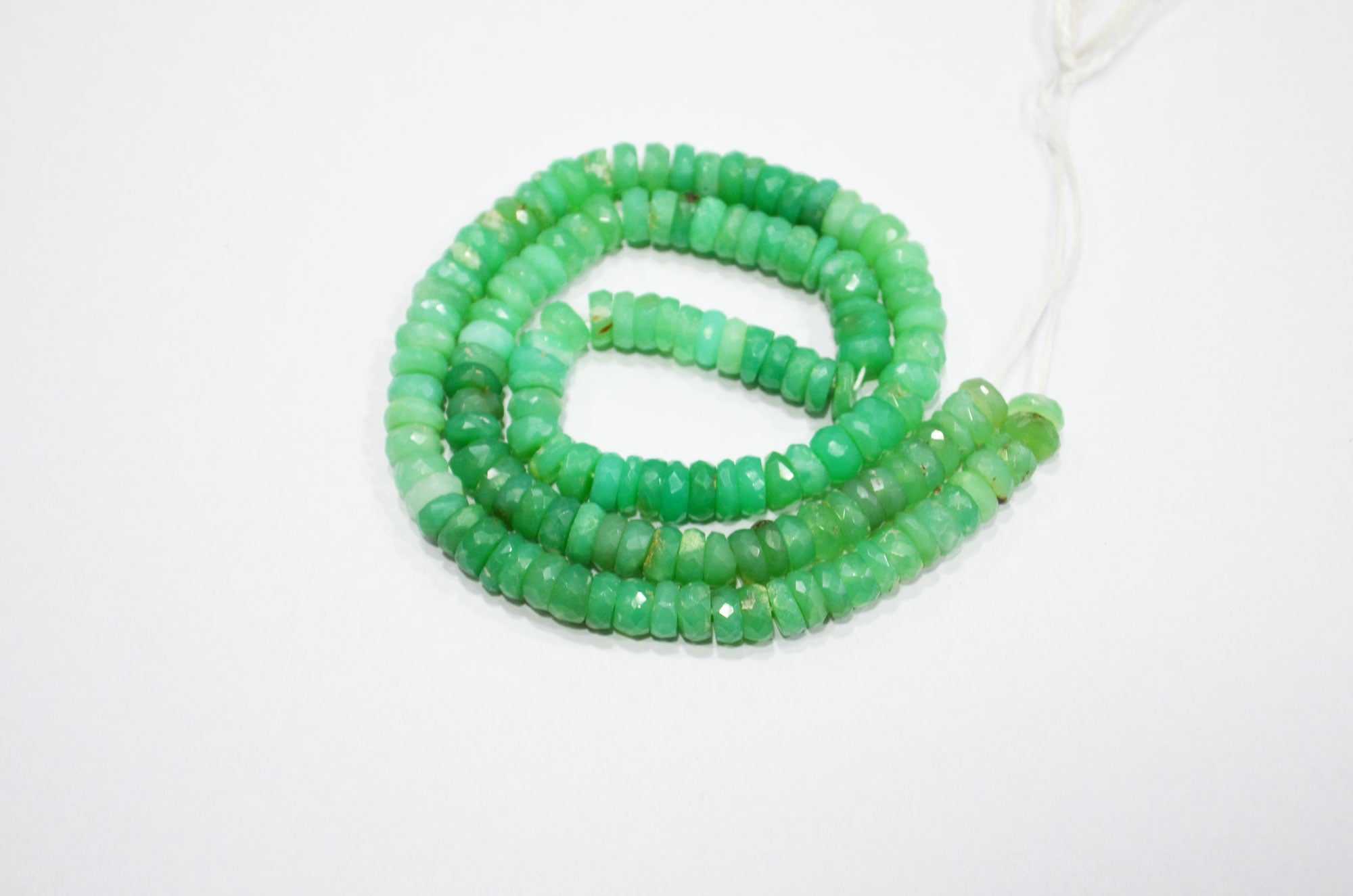 Natural Chrysoprase Heishi Tyre Shape Beads , 16.50 Inches , 6.50 - 7 mm , 32149