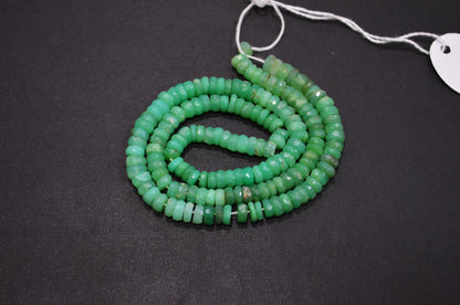Natural Chrysoprase Heishi Tyre Shape Beads , 17 Inches , 5.50 - 6 mm , 32153