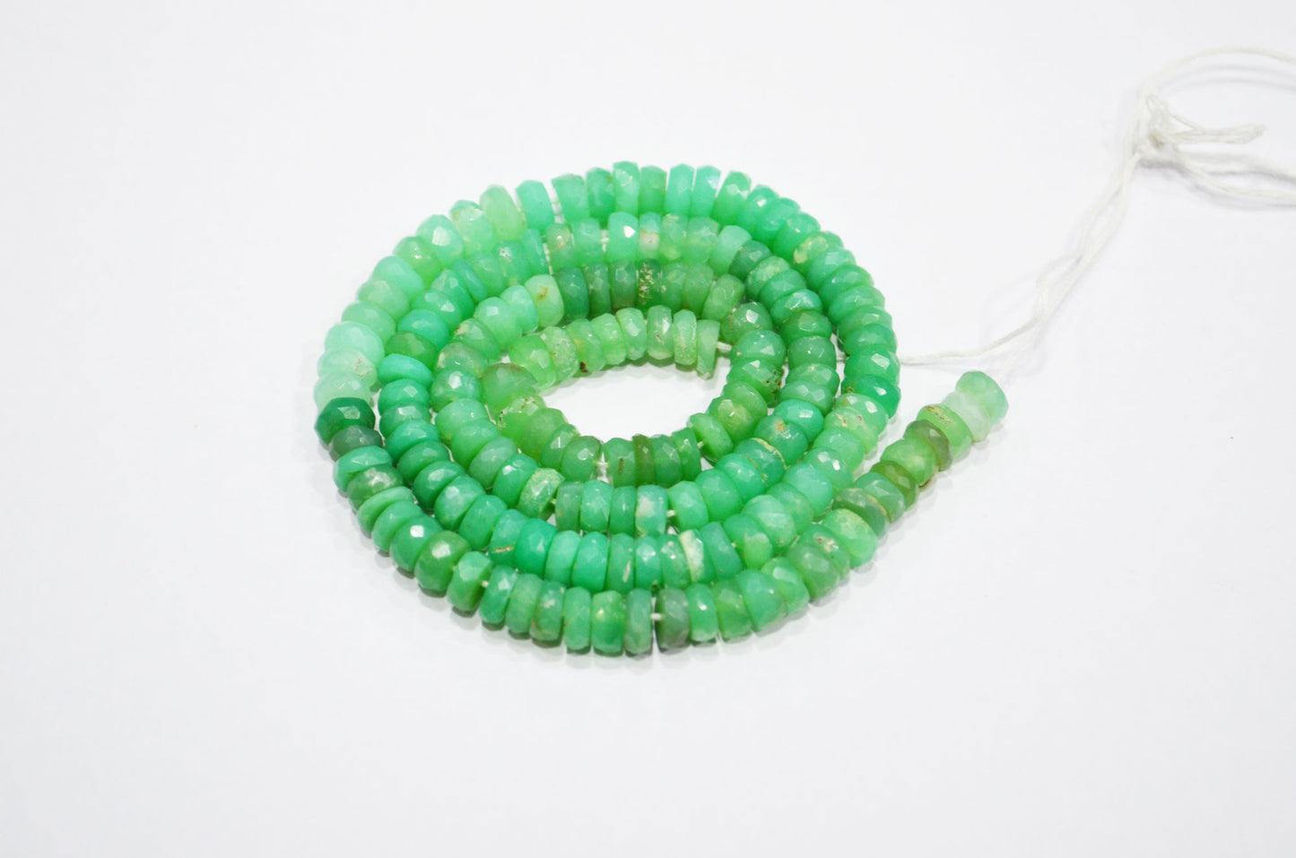Natural Chrysoprase Heishi Tyre Shape Beads , 17 Inches , 5.50 - 6 mm , 32153
