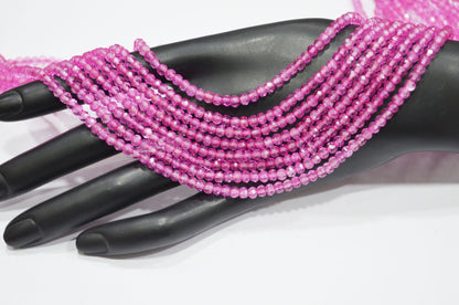 Mystic Pink Topaz Faceted Rondelle Shape Beads , Sold By Strand , 16 Inches , 3.50 - 4 mm , 32154