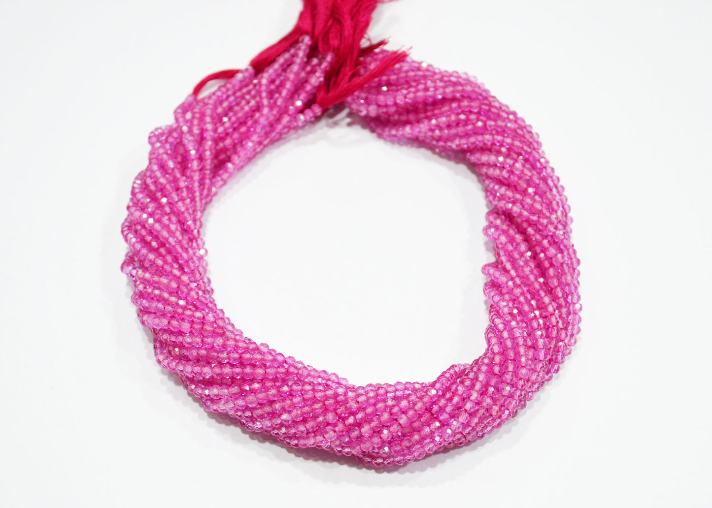 Mystic Pink Topaz Faceted Rondelle Shape Beads , Sold By Strand , 16 Inches , 3.50 - 4 mm , 32154
