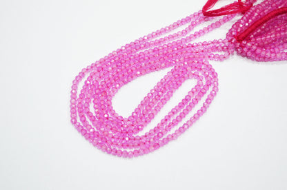 Mystic Pink Topaz Faceted Rondelle Shape Beads , Sold By Strand , 16 Inches , 3.50 - 4 mm , 32154