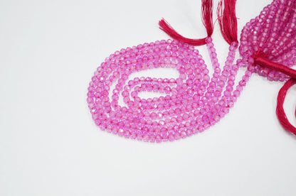 Mystic Pink Topaz Faceted Rondelle Shape Beads , Sold By Strand , 16 Inches , 3.50 - 4 mm , 32154