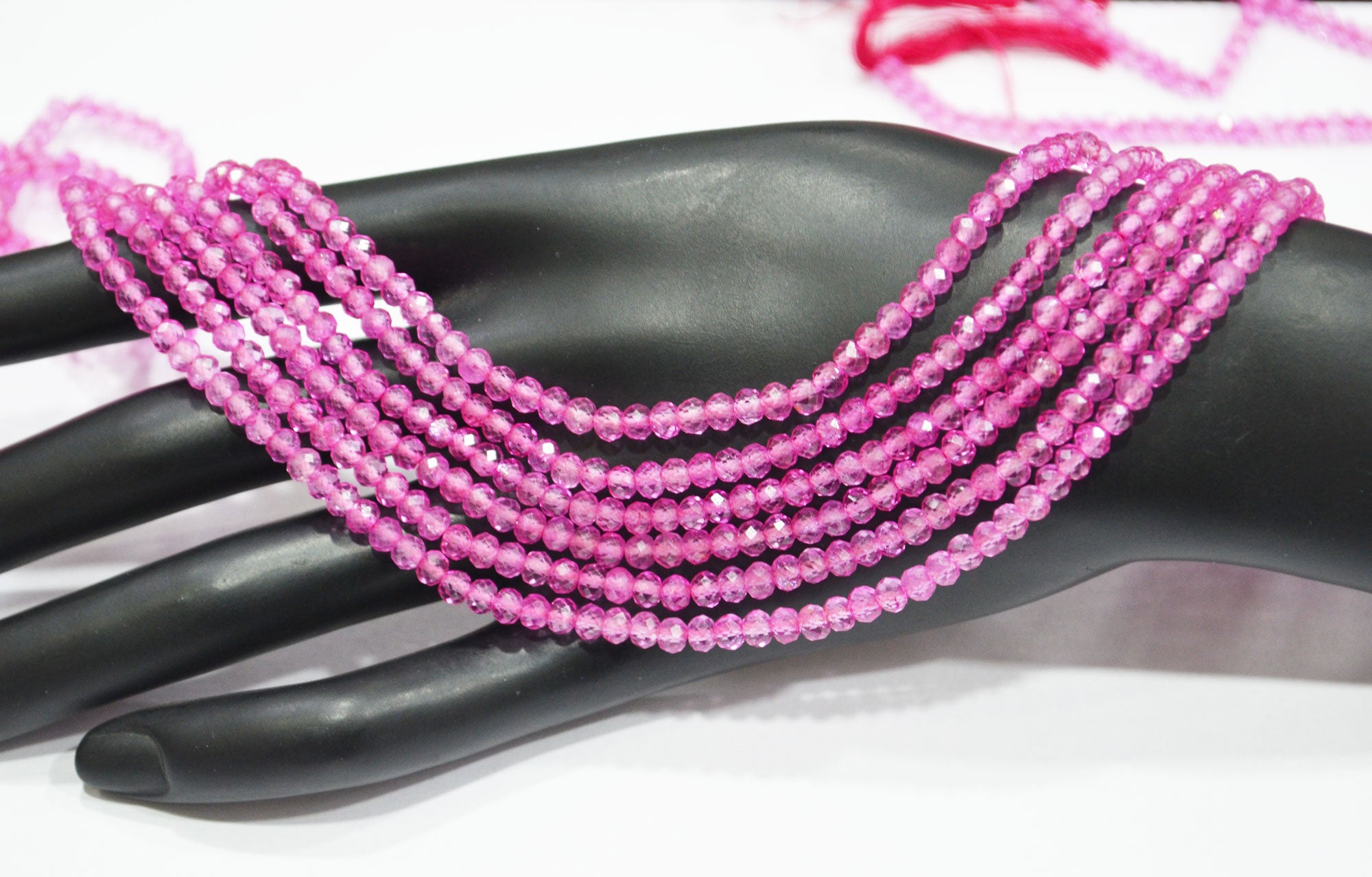 Mystic Pink Topaz Rondelle Shape Beads , Mystic Pink Topaz Faceted Rondelle Shape Beads , Sold By Strand , 18 Inches , 3.50 - 4 mm , 32155