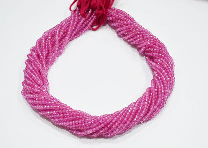 Mystic Pink Topaz Rondelle Shape Beads , Mystic Pink Topaz Faceted Rondelle Shape Beads , Sold By Strand , 18 Inches , 3.50 - 4 mm , 32155