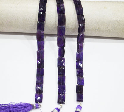 Natural Amethyst Faceted Chicklet Shape Beads , Sold By Strand , 7 Inches , 7.50x10 - 9x12 mm , 32157