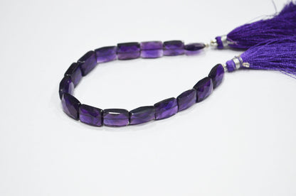 Natural Amethyst Faceted Chicklet Shape Beads , Sold By Strand , 7 Inches , 7.50x10 - 9x12 mm , 32157