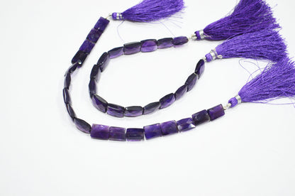 Natural Amethyst Faceted Chicklet Shape Beads , Sold By Strand , 7 Inches , 7.50x10 - 9x12 mm , 32157