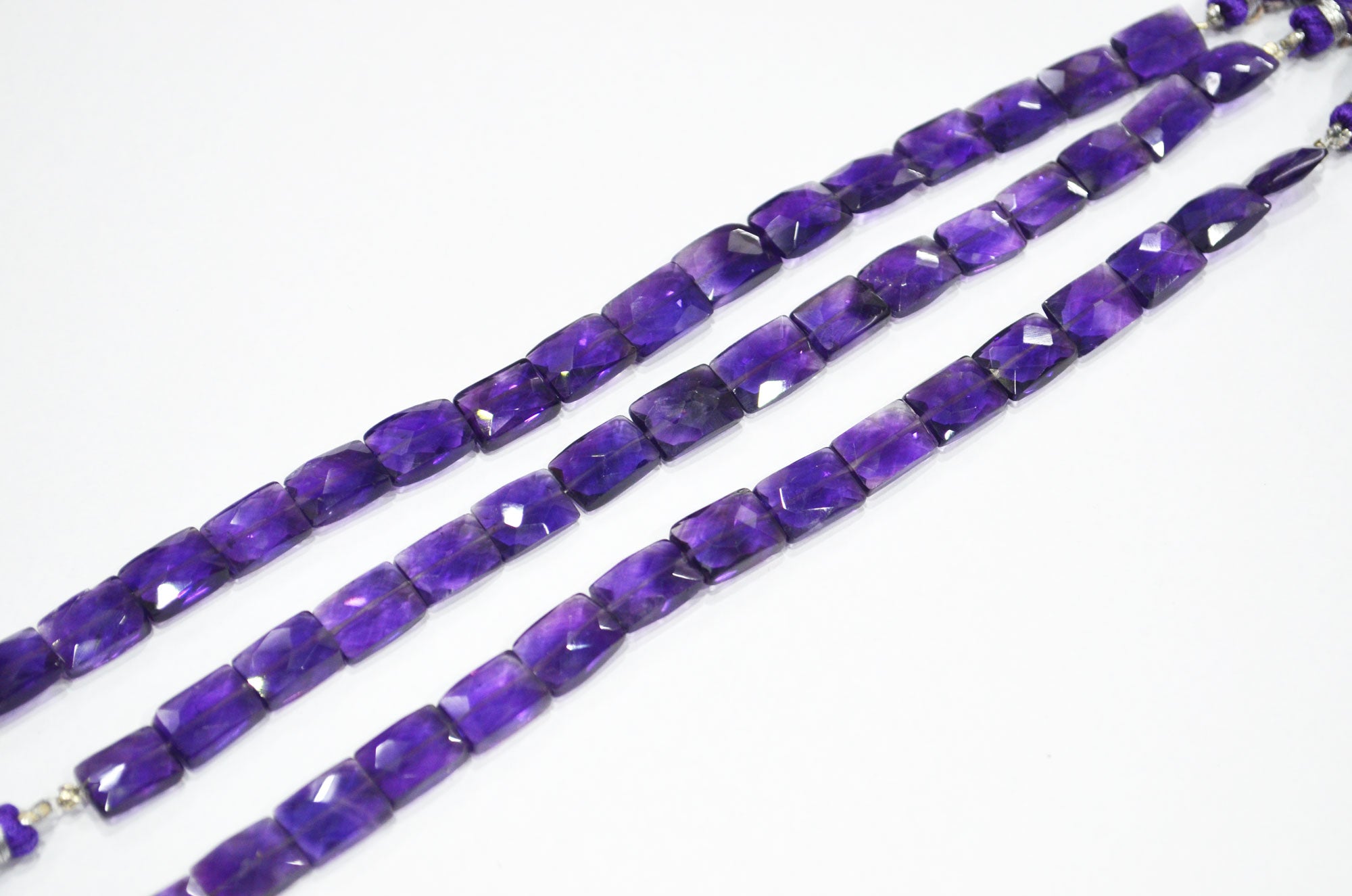 Natural Amethyst Faceted Chicklet Shape Beads , Sold By Strand , 7 Inches , 7.50x10 - 9x12 mm , 32159