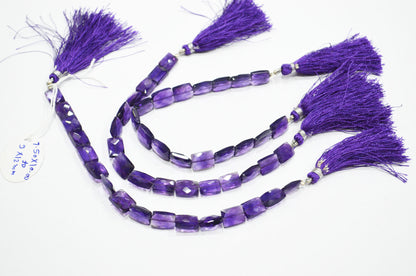 Natural Amethyst Faceted Chicklet Shape Beads , Sold By Strand , 7 Inches , 7.50x10 - 9x12 mm , 32159