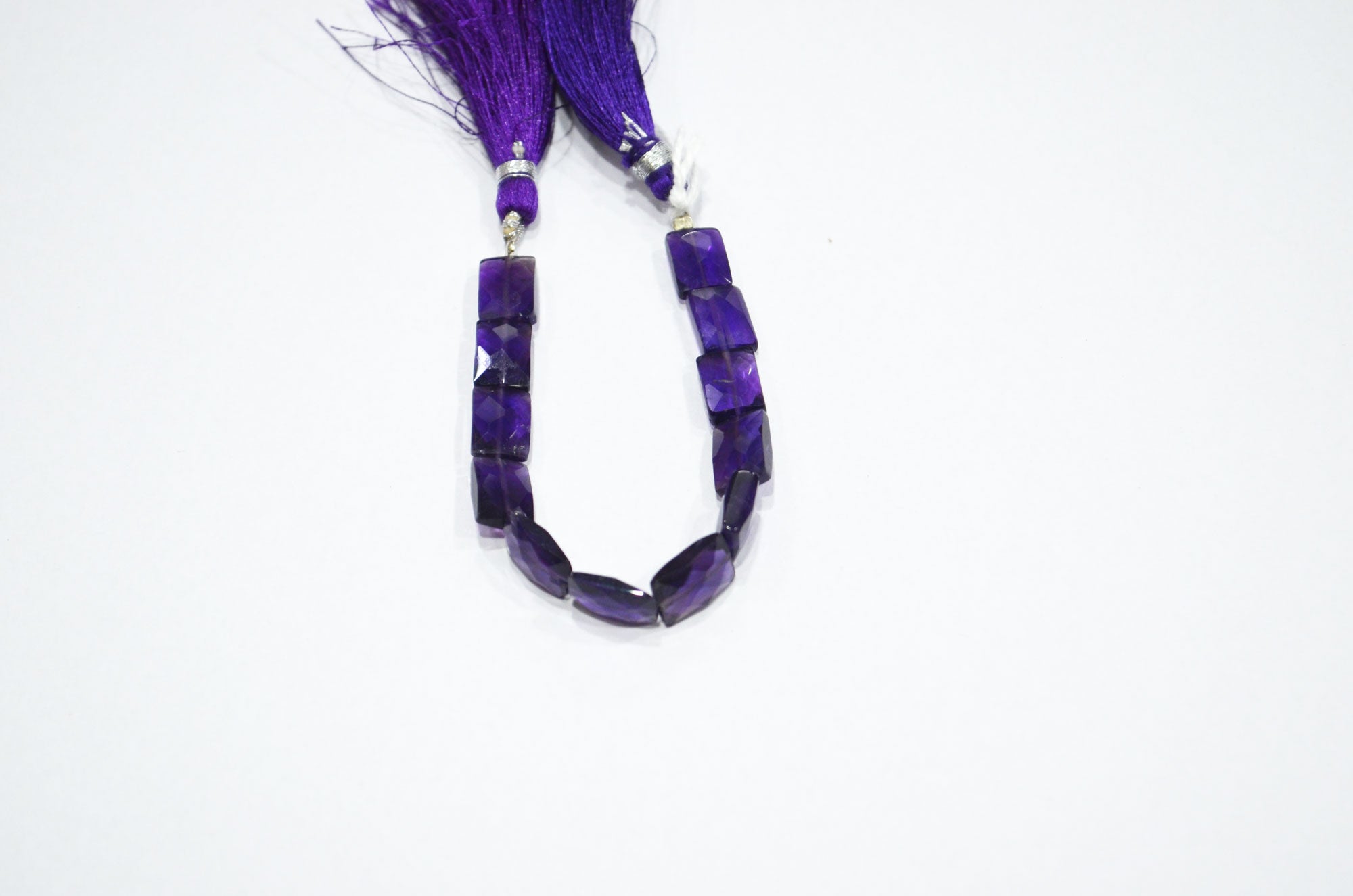 Natural Amethyst Faceted Chicklet Shape Beads , 5 Inches , 7.50x10 mm , 32161