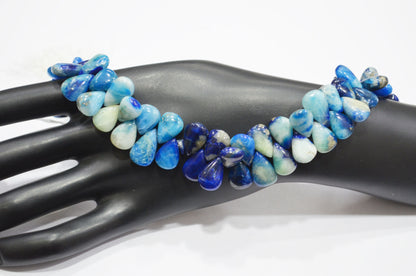 Natural Afghanite Pear Shape Beads , 8 Inches , 9x12 - 9x15 mm , 32171