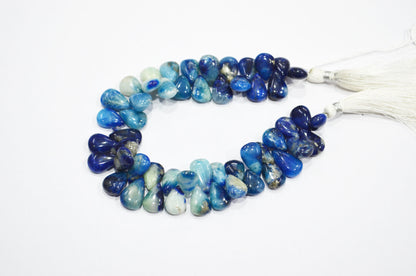 Natural Afghanite Pear Shape Beads , 8 Inches , 9x12 - 9x15 mm , 32171