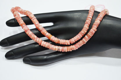 Natural Rhodocrosite Heishi Tyre Shape Beads , 16 Inches , 6.25 - 6.75 mm , 32191