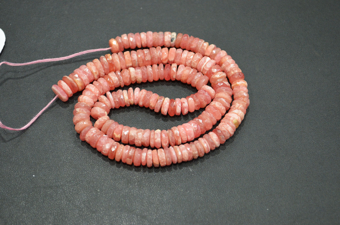 Natural Rhodocrosite Heishi Tyre Shape Beads , 16 Inches , 7 - 8.50 mm , 32196