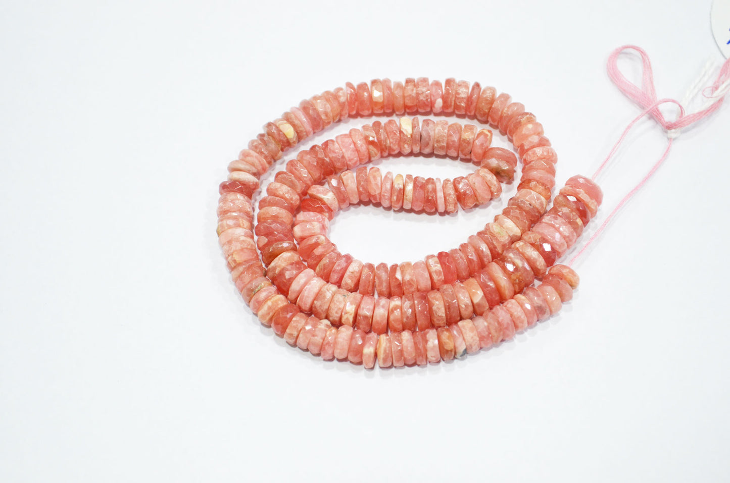 Natural Rhodocrosite Heishi Tyre Shape Beads , 16 Inches , 7 - 8.50 mm , 32196