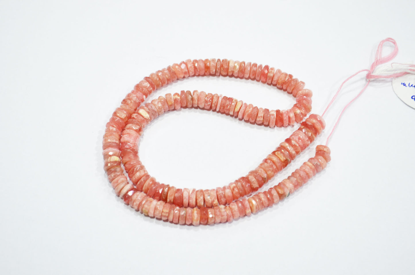Natural Rhodocrosite Heishi Tyre Shape Beads , 16 Inches , 7 - 8.50 mm , 32196