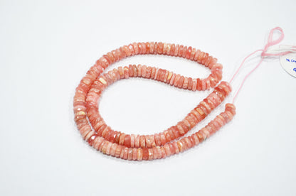 Natural Rhodocrosite Heishi Tyre Shape Beads , 16 Inches , 7 - 8.50 mm , 32196