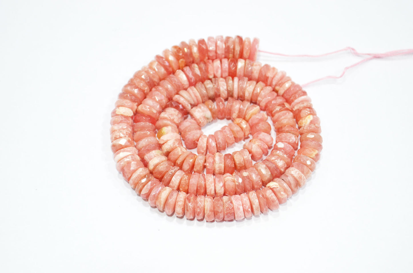 Natural Rhodocrosite Heishi Tyre Shape Beads , 16 Inches , 7 - 8.50 mm , 32196