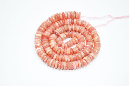 Natural Rhodocrosite Heishi Tyre Shape Beads , 16 Inches , 7 - 8.50 mm , 32196