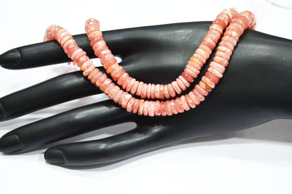 Natural Rhodocrosite Heishi Tyre Shape Beads , 16 Inches , 7 - 8.50 mm , 32196