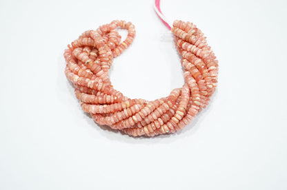 Natural Rhodocrosite Heishi Tyre Shape Beads , Sold By Strand , 16 Inches , 5 - 5.25 mm , 32197