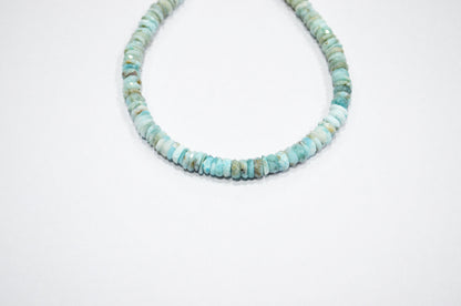 Natural Larimar Heishi Tyre Shape Beads , 8 Inches , 6 mm , 32201