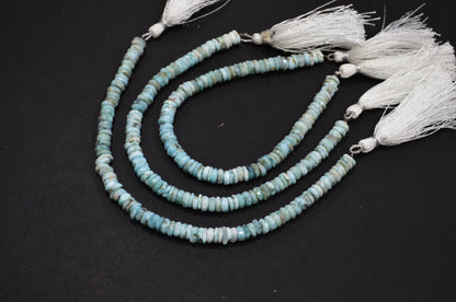 Natural Larimar Heishi Tyre Shape Beads , 8 Inches , 6.50 mm , 32203