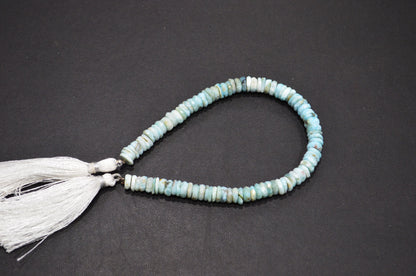 Natural Larimar Heishi Tyre Shape Beads , 8 Inches , 6.50 mm , 32203