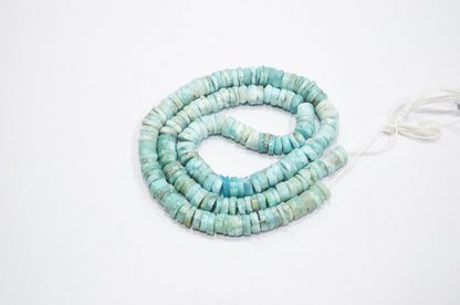 Natural Larimar Heishi Tyre Shape Beads , 16 Inches , 6.50 - 7 mm , 32205