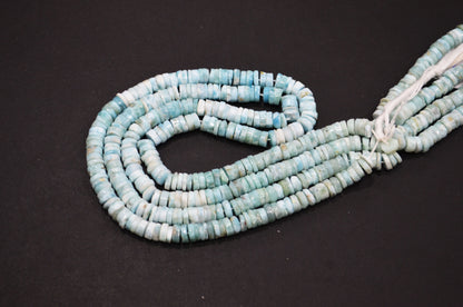 Natural Larimar Heishi Tyre Shape Beads , Sold By Strand , 16 Inches , 6.50 mm , 32207