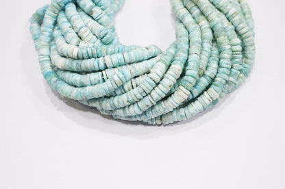 Natural Larimar Heishi Tyre Shape Beads , Sold By Strand , 16 Inches , 6.50 mm , 32207