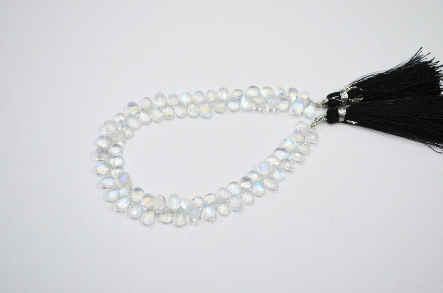 Natural Rainbow Moonstone Pear Shape Beads , Sold By Strand , 8 Inches , 4.50x7 - 4.50x8 mm , 32211