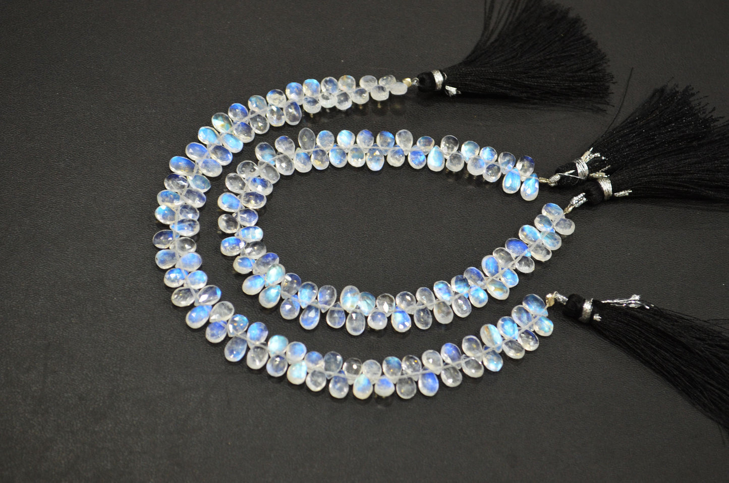 Natural Rainbow Moonstone Pear Shape Beads , Sold By Strand , 8 Inches , 4.50x7 - 4.50x8 mm , 32211