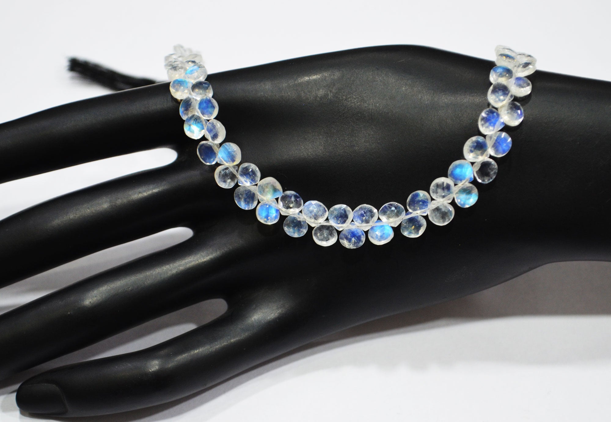 Natural Rainbow Moonstone Heart Shape Beads , 9 Inches , 4.50x4.50 - 5x5 mm , 32215