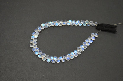 Natural Rainbow Moonstone Heart Shape Beads , 9 Inches , 4.50x4.50 - 5x5 mm , 32215