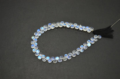 Natural Rainbow Moonstone Heart Shape Beads , 9 Inches , 5.50x5.50 - 6x6 mm , 32219